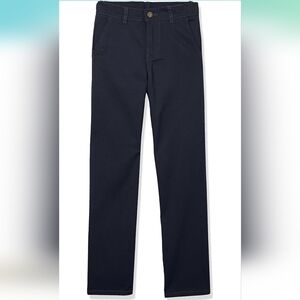 NWOT IZOD Boys Uniform Twill Pants, Flat Front, Comfortable Waistband, 4T, navy